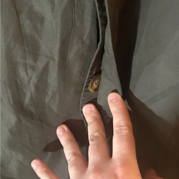 Vintage Ralph Lauren Olive Coat with Brown Collar - Picture 4 of 10